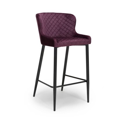 Malmo High Bar Stool Fabric Mulberry