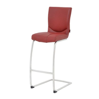 Vittorini High Bar Stool Faux Leather Red Vittorini High Bar Stool Faux Leather Red