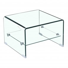 Elena Side/Lamp Table With Shelf Glass