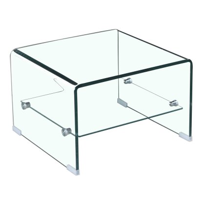 Emily Side/Lamp Table With Shelf Glass Emily Side/Lamp Table With Shelf Glass