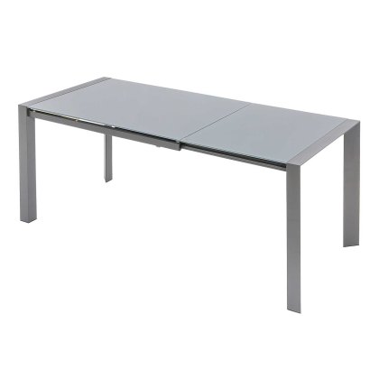 Muravera 4-8 Person Extending Dining Table Grey Glass Top Muravera 4-8 Person Extending Dining Table Grey Glass Top