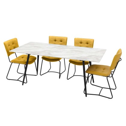 Valdero 6 Person Dining Table White