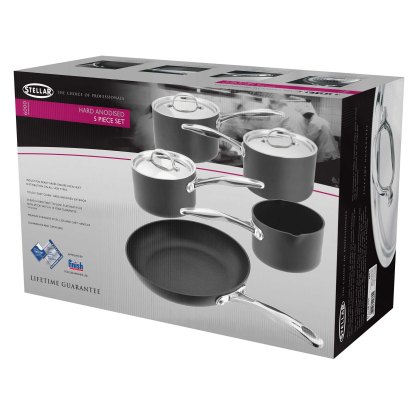 Hard Anodised Non-Stick 5 Piece Saucepan Set