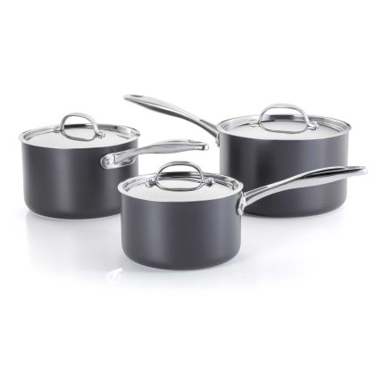 Hard Anodised Non-Stick 3 Piece Saucepan Set Hard Anodised Non-Stick 3 Piece Saucepan Set