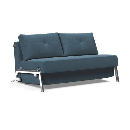 Alisa 2 Seater Sofa Bed With Chrome Legs Fabric