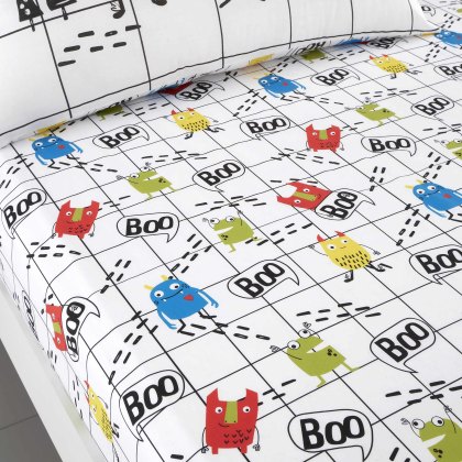 Monster Mob Single Fitted Sheet (Twin Pack) Multi-Coloured