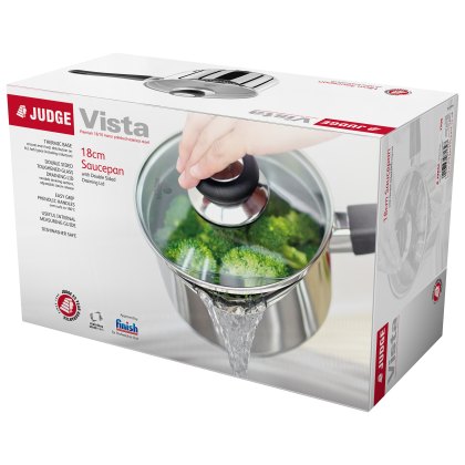 Vista 18cm Draining Glass Lid Saucepan