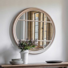 Gallery Eccleston Round Mirror Taupe Gallery Eccleston Round Mirror Taupe