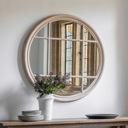 Eccleston Wall Round Mirror Taupe Eccleston Wall Round Mirror Taupe