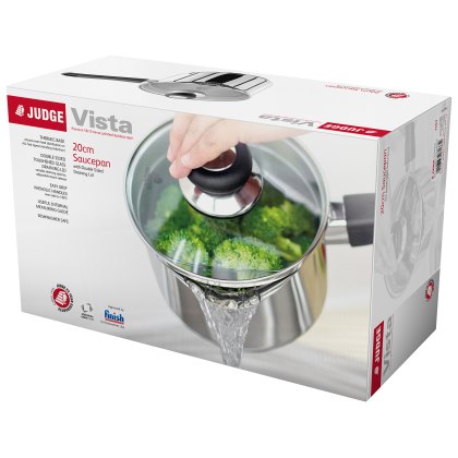 Vista 20cm Draining Glass Lid Saucepan