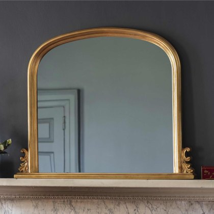 Thornby Rectangular Overmantle Mirror Gold