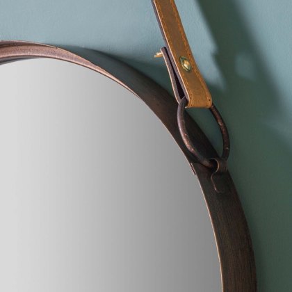 Marston Wall Round Mirror Brown (Set of 2)