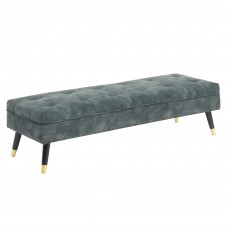 Mindy Brownes Aviona Long Bench/Footstool Fabric Forest Green