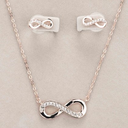 Infinity Necklace & Earring Set Rose Gold Infinity Necklace & Earring Set Rose Gold