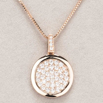 Diamante Round Pendant Rose Gold Diamante Round Pendant Rose Gold