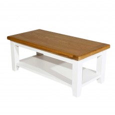 Olivia Coffee Table Painted White & Oak Top