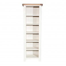 Olivia Narrow Bookcase White & Oak Top