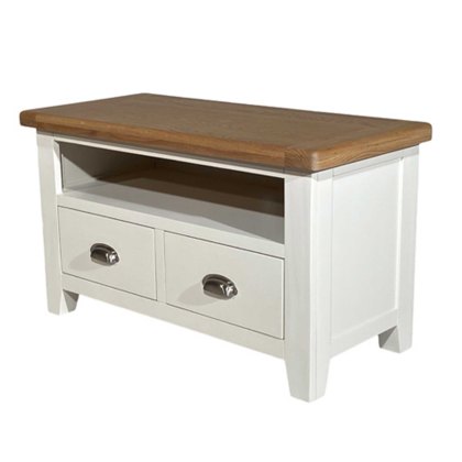Olivia 2 Drawer TV/Entertainment Unit White & Oak Top