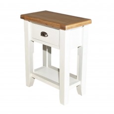 Olivia 1 Drawer Console Table White & Oak Top