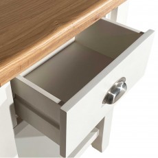 Olivia 1 Drawer Console Table White & Oak Top