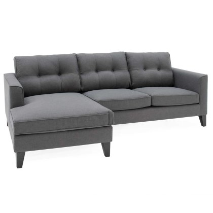 Odense 4 Seater Corner Sofa With Chaise LHF Fabric Charcoal