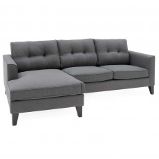 Odense 4 Seater Corner Sofa With Chaise LHF Fabric Charcoal