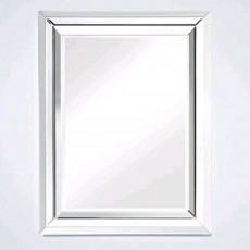 Bright Rectangle Bevelled Wall Mirror Silver