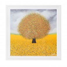 Artko Field of Smiles 91cm x 91cm Picture By Sarah Pye White Frame