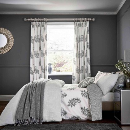Simone Reversible Duvet Cover Set Oxford Grey (Multiple Sizes)