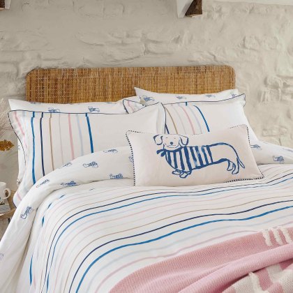 Coastal Stripe Reversible Duvet Cover Set Chalk (Multiple Sizes)
