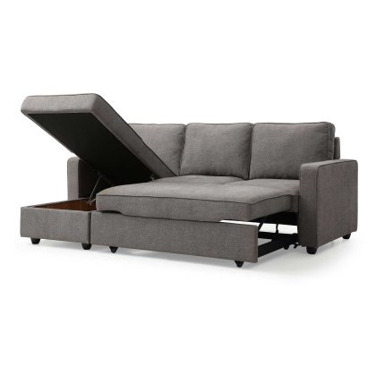 Anton 3 Seater Sofa Bed With Chaise Fabric Grey