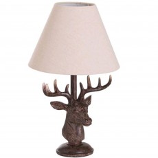 Hill Interiors Stag Head Table Lamp Brown
