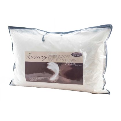 Sleep Well Live Well White Goose Feather & Down Pillow Sleep Well Live Well White Goose Feather & Down Pillow