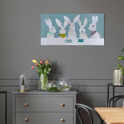 Hare Tea Party 99cm x 48cm Canvas