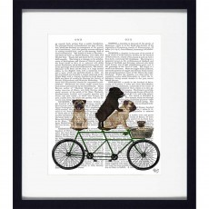 Camelot Dogs On Tandems VI 30cm x 34cm Picture Black Frame