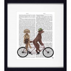Camelot Dogs On Tandems IV 30cm x 34cm Picture Black Frame