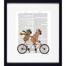 Camelot Dogs On Tandems I 30cm x 34cm Picture Black Frame