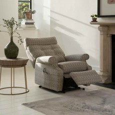 Norton 150 Lift & Rise Electric Reclining Armchair With Motorised Headrest Dual Motor Fabric A