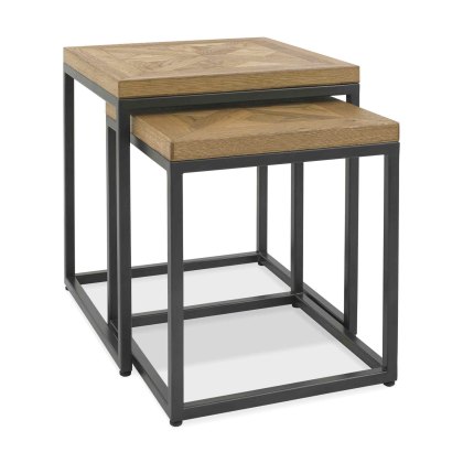 Khan Nest of Tables (2) Rustic Oak Khan Nest of Tables (2) Rustic Oak