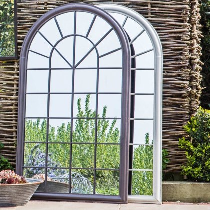Orlando Outdoor Large Arched Mirror Pewter