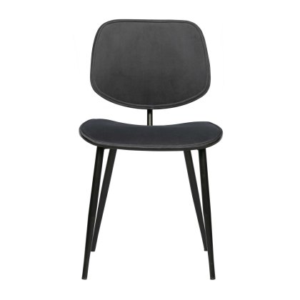Jackie Dining Chair Velvet Fabric Grey Jackie Dining Chair Velvet Fabric Grey