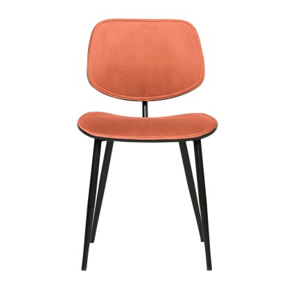 Jackie Dining Chair Velvet Fabric Coral Jackie Dining Chair Velvet Fabric Coral