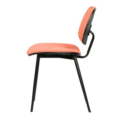 Jackie Dining Chair Velvet Fabric Coral