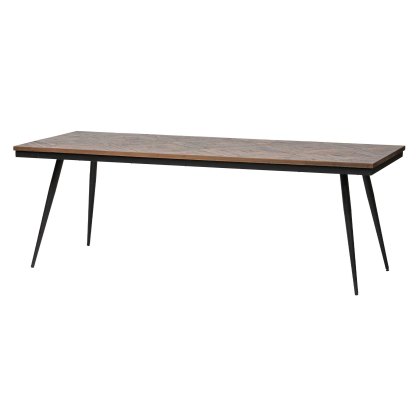 Rhombic 6-8 Person Dining Table Brown & Black