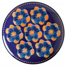 Majolica Porcelain Side Plate 20cm x 2cm Ink Blue