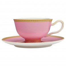 Teas & C's Kasbah Porcelain 200ml Footed Cup and Saucer Hot Pink
