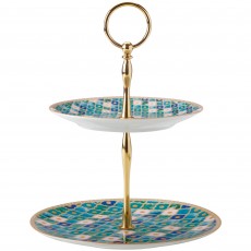 Teas & C's Kasbah Two-Tiered Cake Stand Mint