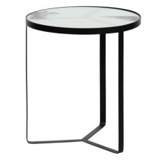 BePureHome Fly Side Table Metal & Glass Black 45cm x 50cm