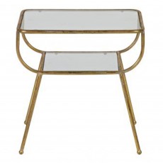 BePureHome Amazing Side Table Metal & Glass Antique Brass