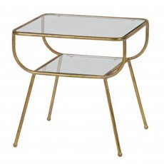 BePureHome Amazing Side Table Metal & Glass Antique Brass